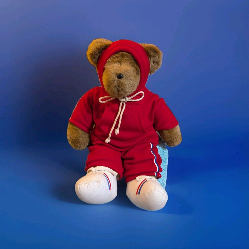 Vintage 1979 Albert the Running Bear 20" Jumbo Plush Teddy in Red Tracksuit Rare